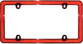 Chrome & Red Reflective License Plate Frame
