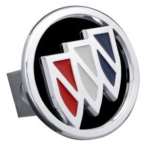 Chrome Tri-Color Buick Logo Black Fill Stainless Steel Hitch Plug