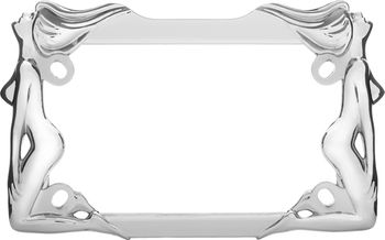 Chrome Twins Motorcycle License Plate Frame