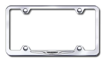 Chrysler Logo Laser Etched Stainless Steel Wide License Plate Frame