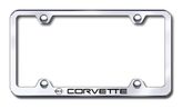 Corvette Laser Etched Stainless Steel Wide License Plate Frame