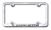 Corvette Laser Etched Stainless Steel Wide License Plate Frame