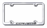 Corvette Laser Etched Stainless Steel Wide License Plate Frame