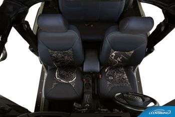 Coverking Custom Tan on Black Neosupreme Seat Cover for Jeep Wrangler (13-17)