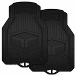 Truck Tuff Heavy Duty Black Rubber Front Truck Floor Mats - (Pair)