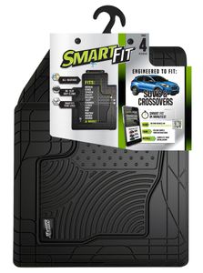 Smart-Fit All Weather Black Rubber 4 Piece Floor Mat Set for SUV's and Crossovers
