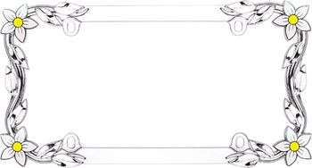 Daisy Chrome License Plate Frame