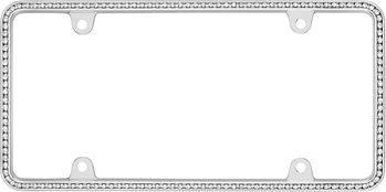 Clear Diamondesque Chrome License Plate Frames