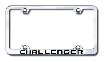 Dodge Challenger Laser Etched Stainless Steel Wide License Plate Frame