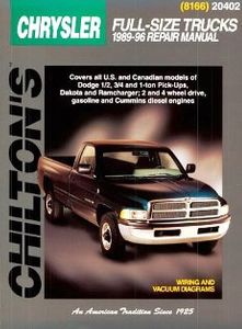 Dodge Full-Size Trucks (1989-96) Chilton Manual