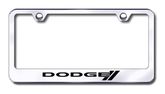 Dodge Stripes Logo Laser Etched Stainless Steel License Plate Frame