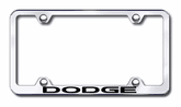 Dodge Logo Laser Etched Stainless Steel Wide License Plate Frame
