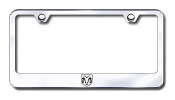 Dodge Ram Logo Laser Etched Stainless Steel License Plate Frame