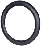 Fat Boy Truck Size Black Leather Steering Wheel Cover