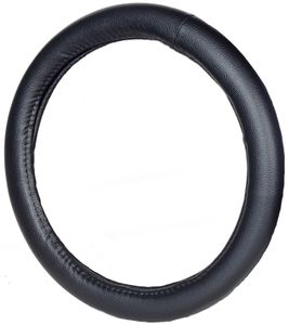 Fat Boy Truck Size Black Leather Steering Wheel Cover