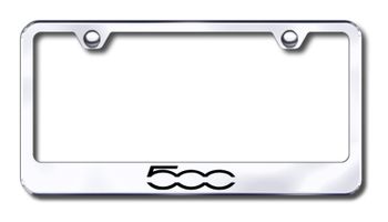 Fiat 500 Laser Etched Stainless Steel License Plate Frame
