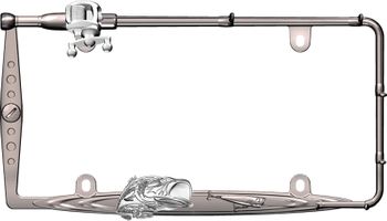 Fishing Black Chrome License Plate Frame Kit