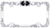 Fleur de Lis Chrome & Black License Plate Frame