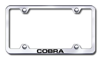 Ford Cobra Laser Etched Stainless Steel Wide License Plate Frame