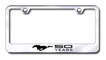 Ford Mustang 50 Years Laser Etched Stainless Steel License Plate Frame