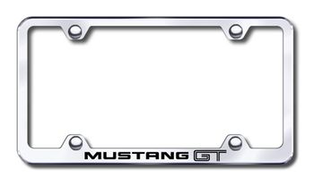 Ford Mustang GT Laser Etched Stainless Steel Wide License Plate Frame