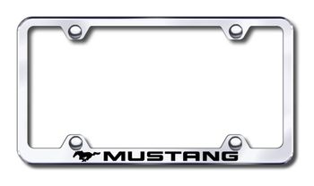 Ford Mustang Laser Etched Stainless Steel Wide License Plate Frame