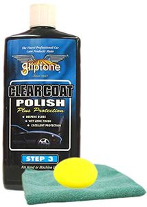 Gliptone Clear Coat Liquid Car Polish (16 oz), Microfiber Cloth & Foam Pad Kit