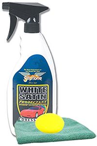 Gliptone White Satin Protectant Dressing Spray (22 oz), Microfiber Cloth & Foam Pad Kit