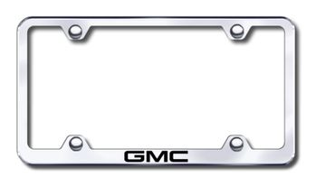 GMC Logo Laser Etched Stainless Steel Wide License Plate Frame