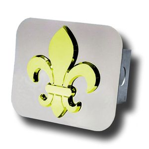 Gold-Plated  Fleur-De-Lis Stainless Steel Hitch Plug
