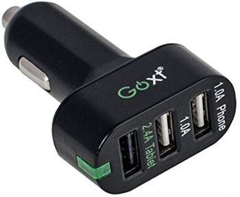 GOXT Black 12V Triple USB Charger