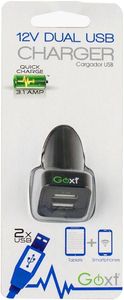 GOXT Black 12V Dual USB Charger