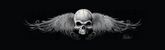 Grafix Jam Wing Skull 2 Rear Window Decal