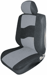 Gray Low Back Side Air Bag Bucket Seat Cover (Pair)