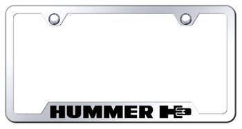 Hummer H3 Laser Etched Mirrored Stainless Steel Cut-Out License Plate Frame