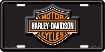 Harley Davidson Bar & Shield Logo Stamped Metal Auto Tag