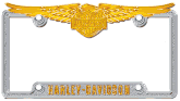 Harley Davidson Chrome & Gold Metal License Plate Frame