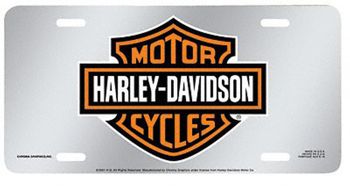 Harley Davidson Mirrored Acrylic Auto Tag