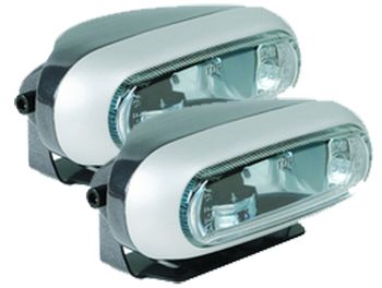 Hella Optilux 1202 Silver Rectangular Blue Fog Lamp Kit