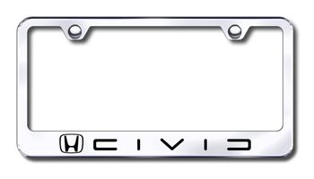 Honda Civic Laser Etched Stainless Steel License Plate Frame