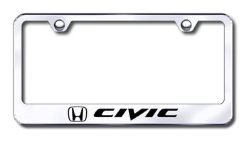 Honda Civic Laser Etched Stainless Steel License Plate Frame