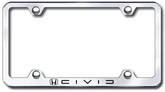 Honda Civic Laser Etched Stainless Steel Wide License Plate Frame