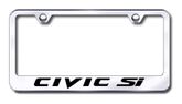 Honda Civic Si Laser Etched Stainless Steel License Plate Frame