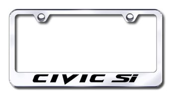 Honda Civic Si Laser Etched Stainless Steel License Plate Frame