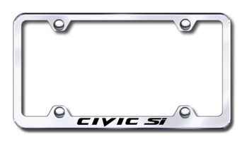 Honda Civic Si Laser Etched Stainless Steel Wide License Plate Frame
