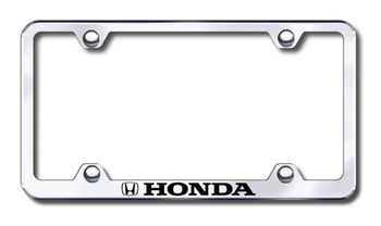 Honda Laser Etched Stainless Steel Wide License Plate Frame
