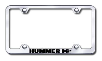 Hummer H2 Laser Etched Stainless Steel Wide License Plate Frame