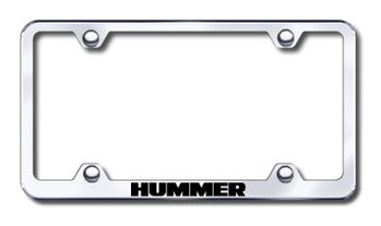 Hummer Logo Laser Etched Stainless Steel Wide License Plate Frame
