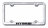 Hybrid Vehicle Laser Etched Stainless Steel Wide License Plate Frame