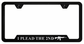 Plead The 2nd Laser Etched Stainless Steel Cut-Out License Plate Frame